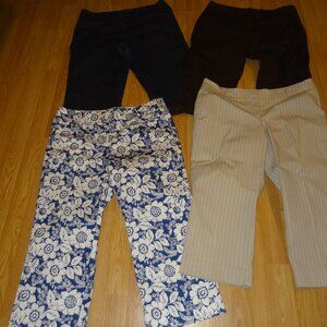 Women's Size 14 Lot of 4 Capri / Cropped Pants *Dockers, NY & Co, Style & Co.*